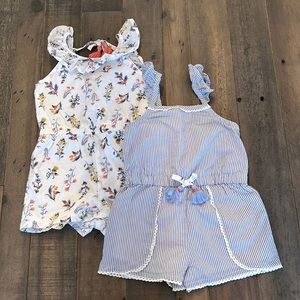 Set of Two Organic Cotton Rompers
